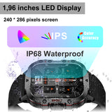 Smart Watch with Bluetooth Call QX11, 1.96” Waterproof Fitness Watch for Men with Answer/Make Call