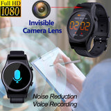 Smart Watch with Camera, Waterproof IPX6 Smartwatch Mini Cam, 1.3 Inch Round Screen 1080P Video Recording Smart Watch for Android iOS Outdoor