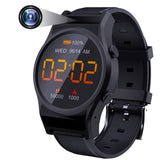 Smart Watch with Camera, Waterproof IPX6 Smartwatch Mini Cam, 1.3 Inch Round Screen 1080P Video Recording Smart Watch for Android iOS Outdoor
