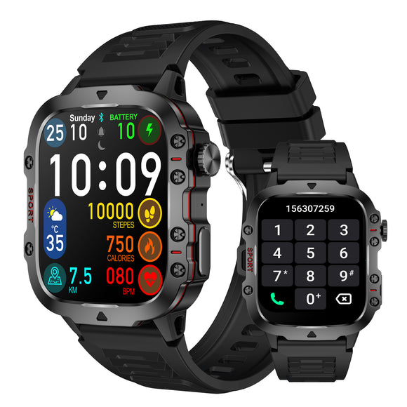 Smart Watch with Bluetooth Call QX11, 1.96” Waterproof Fitness Watch for Men with Answer/Make Call