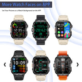 Smart Watch with Bluetooth Call QX11, 1.96” Waterproof Fitness Watch for Men with Answer/Make Call
