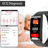 TK70A Smart Watch ECG, 1,47 Inches Waterproof Smartwatch with Blood Pressure, SpO2, Heart Rate, Body Temperature, Message Call Reminder
